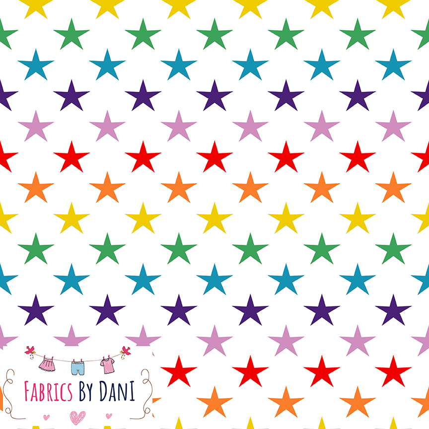 Rainbow Stars Fabric